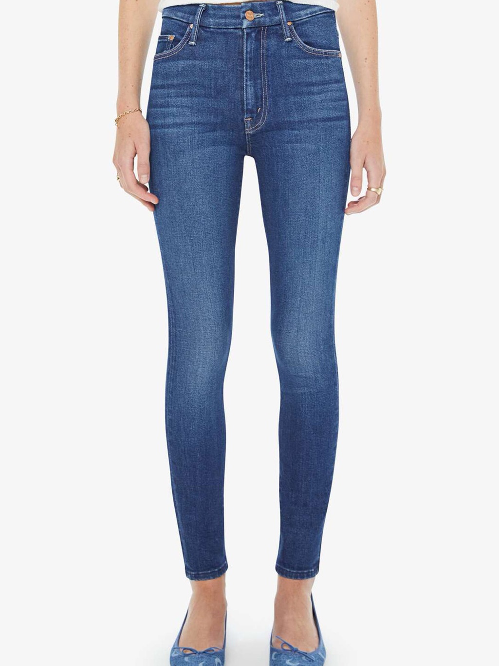 Mother The Looker High Waist Skinny Denim Jeans In Cocktail Hour